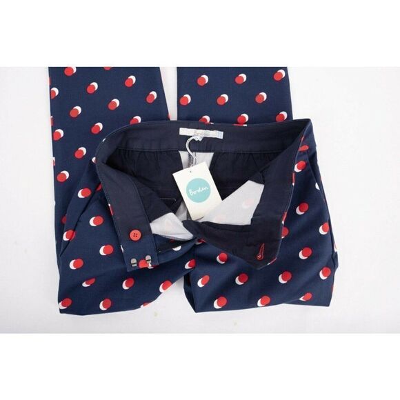 Boden Blue and Red Heart Print Trousers - Picture 7 of 9